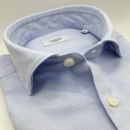 camicia celeste  puro cotone armaturato delavè