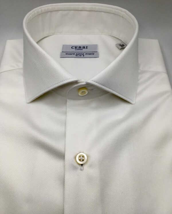 camicia bianca puro cotone doppio ritorto twill - immagine 2