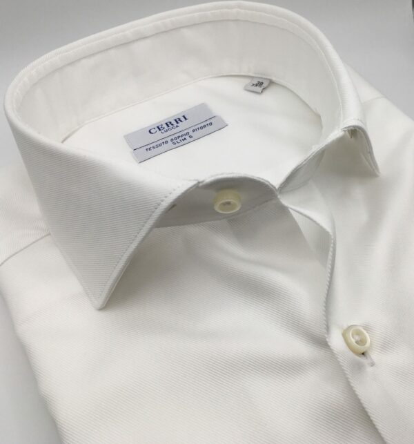 camicia bianca puro cotone doppio ritorto twill