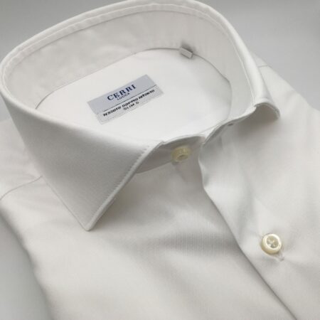 camicia bianca puro cotone doppio ritorto panama