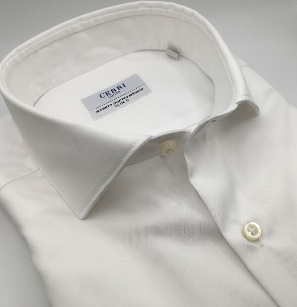 camicia bianca puro cotone doppio ritorto panama
