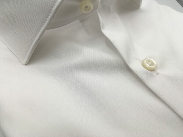 camicia bianca puro cotone doppio ritorto panama - immagine 2