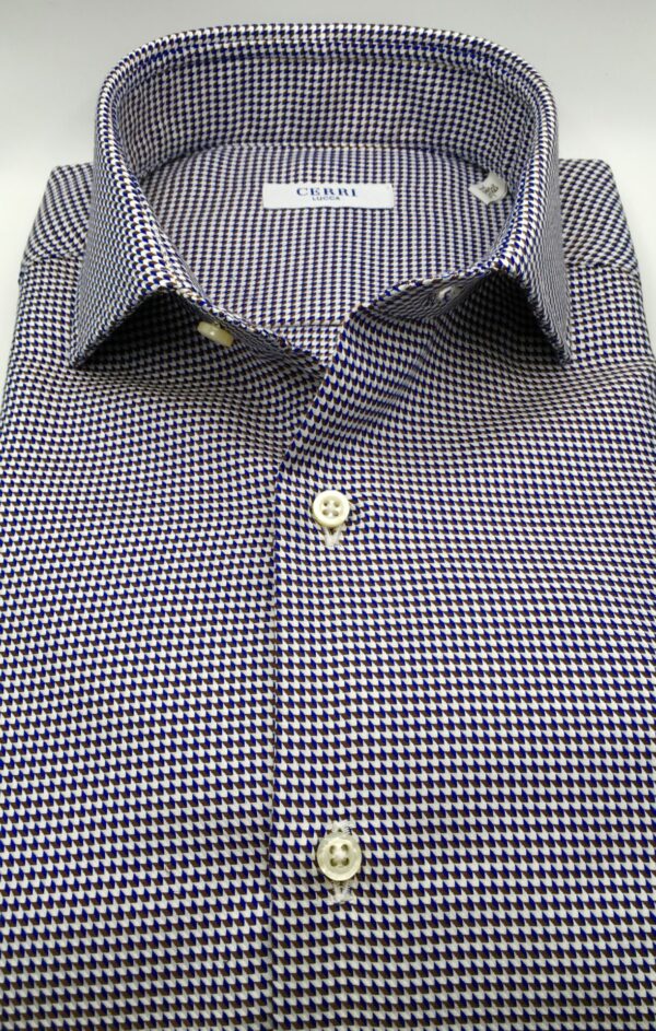 brown and blue pure twill cotton slim fit shirt - Image 2