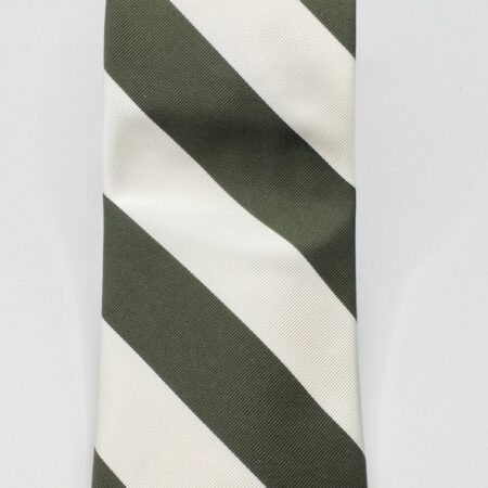 cravatta regimental bianco e verde pura seta