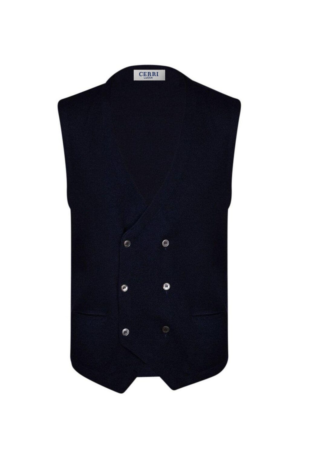 gilet doppio petto pura lana colore blu navy