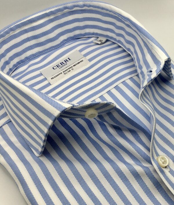 striped oxford light blue slim fit shirt