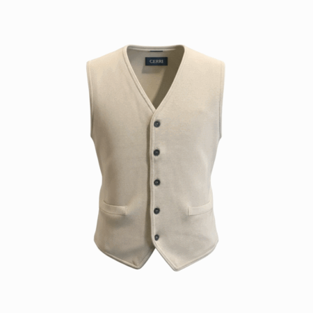 gilet beige in puro cotone