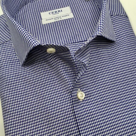 camicia pied de poule puro cotone doppio ritorto twill