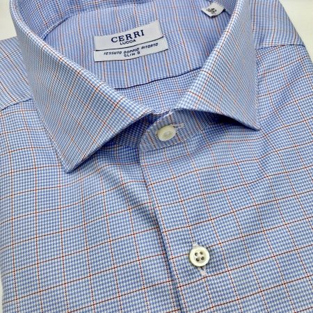 camicia puro cotone twill doppio ritorto quadro leggero