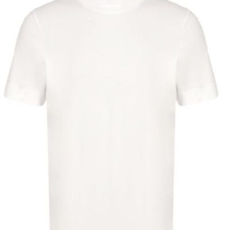 maglia bianca manica corta in puro cotone filo lungo